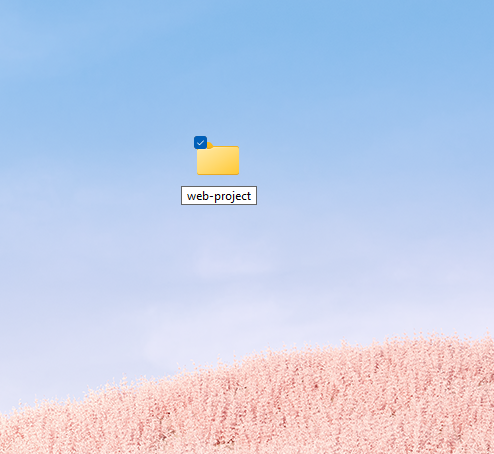 Folder on a desktop named 'web-projects'